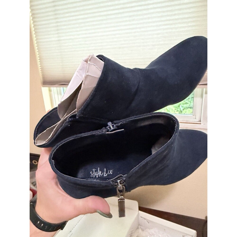 Women’s Style & Co Boots Navy Size 10 Ankle Boots With Box - Picture 8 of 8